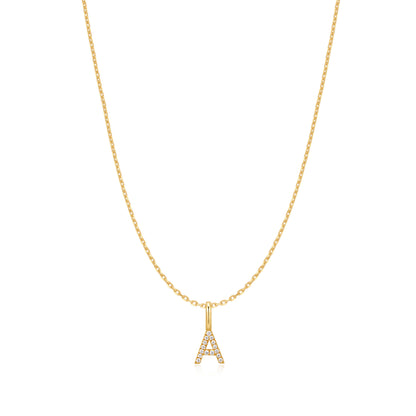 Gold Letter A Initial Necklace