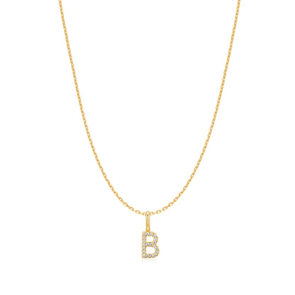 Gold Letter B Initial Necklace