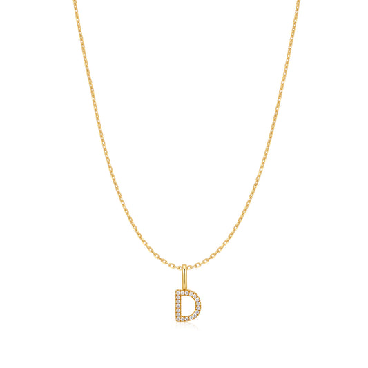 Gold Letter D Initial Necklace