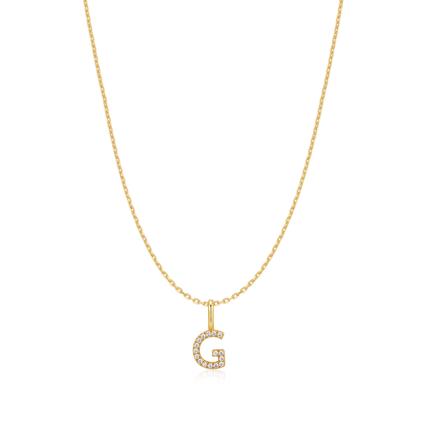 Gold Letter G Initial Necklace
