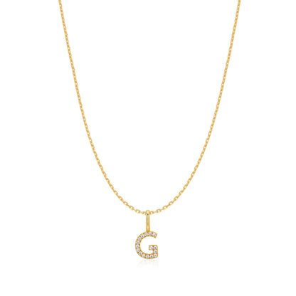Gold Letter G Initial Necklace