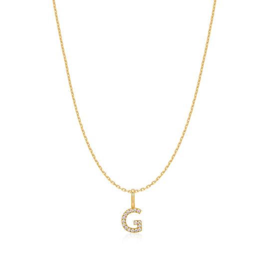 Gold Letter G Initial Necklace