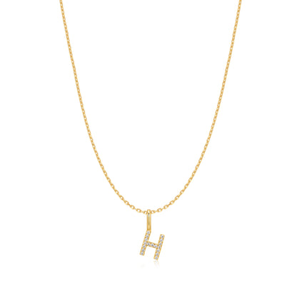 Gold Letter H Initial Necklace