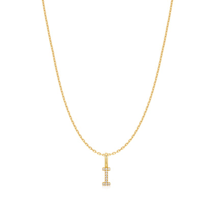 Gold Letter I Initial Necklace