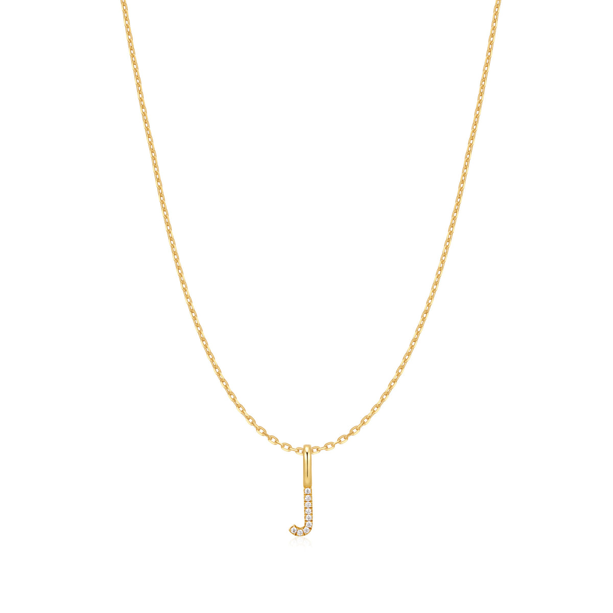 Gold Letter J Initial Necklace