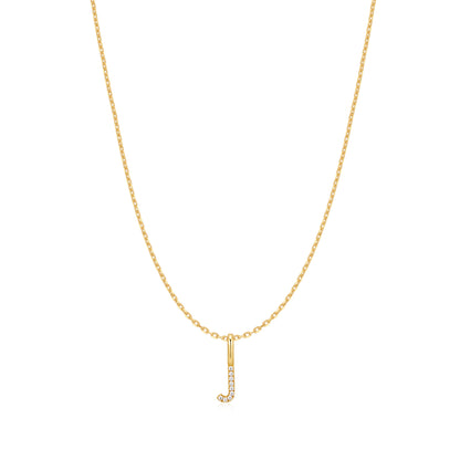 Gold Letter J Initial Necklace