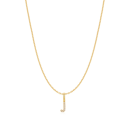 Gold Letter J Initial Necklace