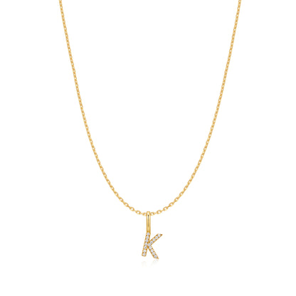 Gold Letter K Initial Necklace