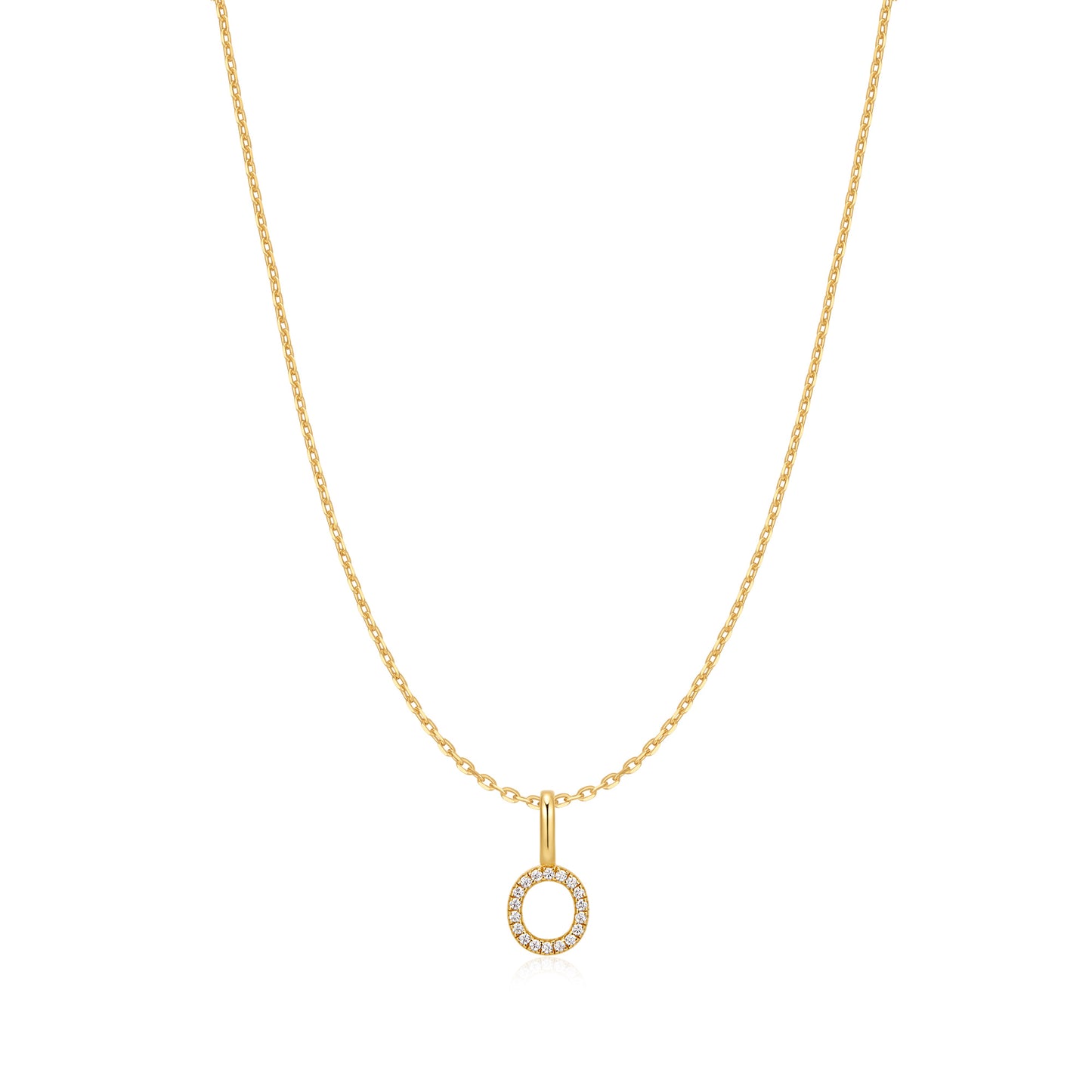 Gold Letter O Initial Necklace