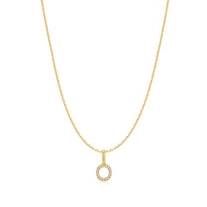 Gold Letter O Initial Necklace