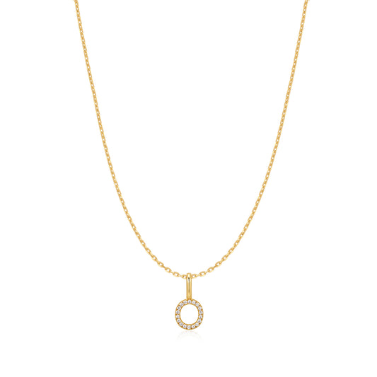 Gold Letter O Initial Necklace