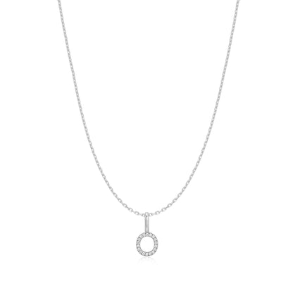 Silver Letter O Initial Necklace
