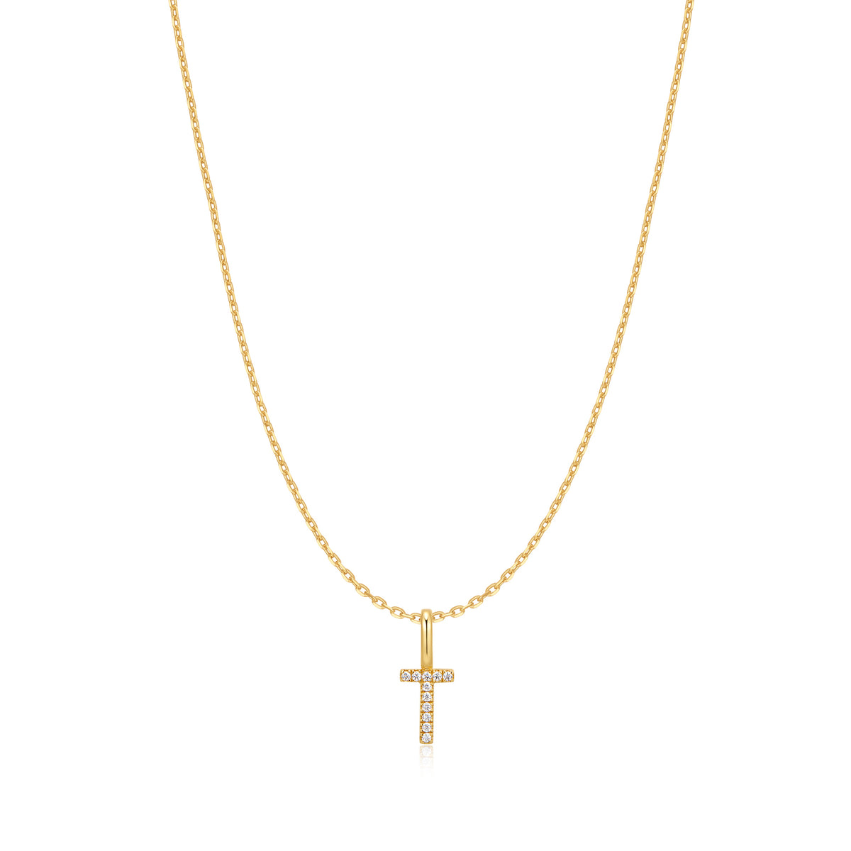Gold Letter T Initial Necklace