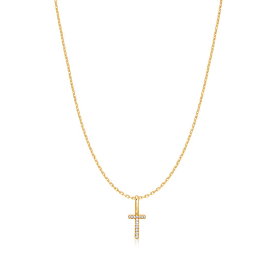 Gold Letter T Initial Necklace