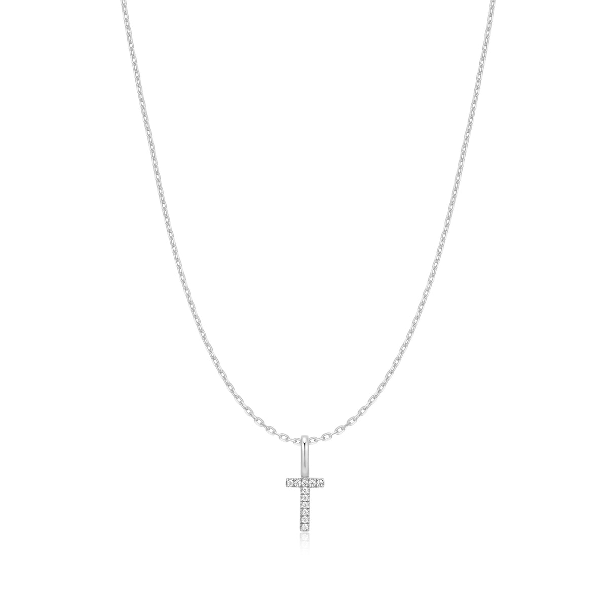 Silver Letter T Initial Necklace