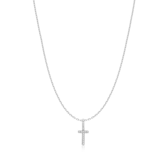 Silver Letter T Initial Necklace