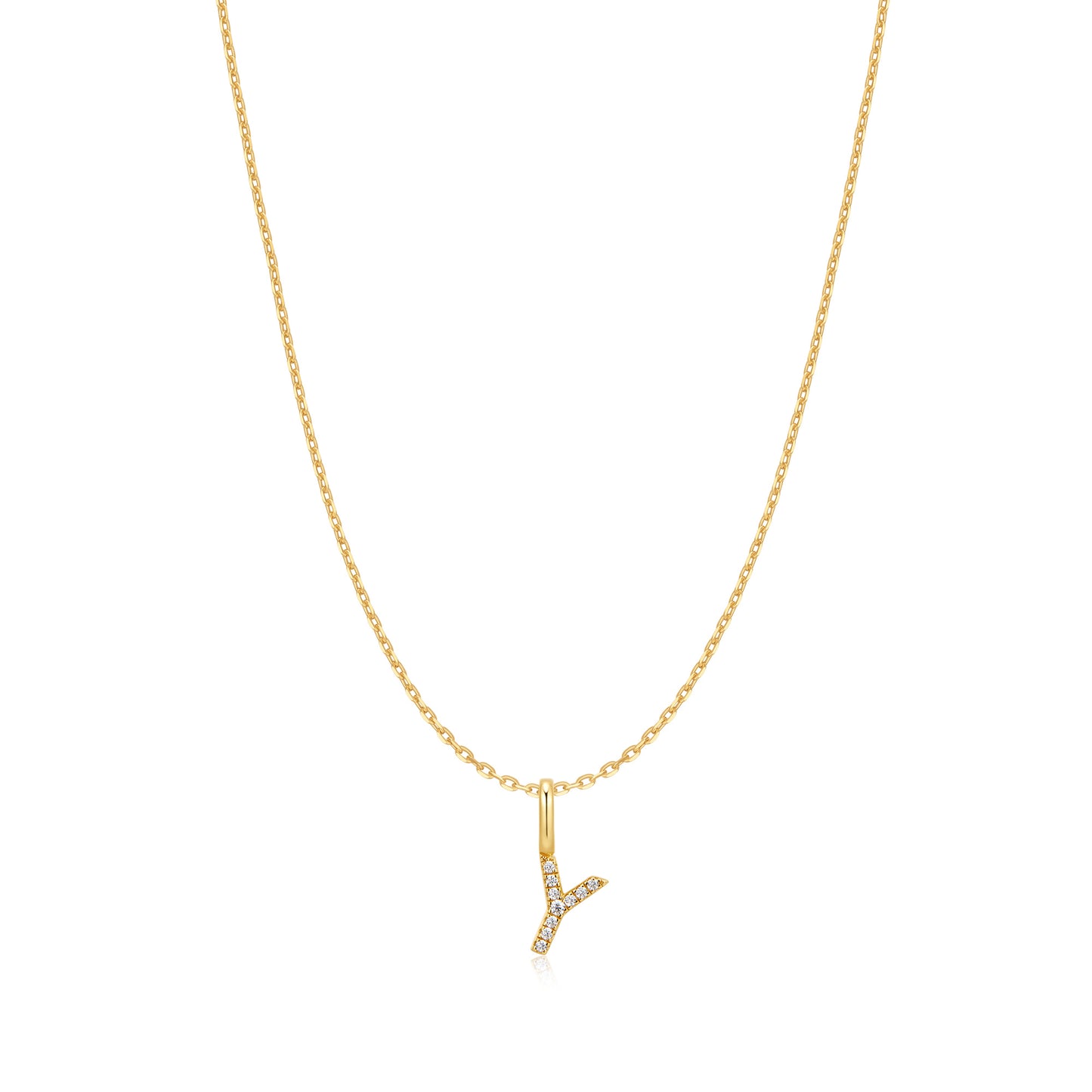 Gold Letter Y Initial Necklace