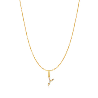 Gold Letter Y Initial Necklace