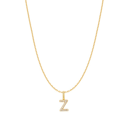 Gold Letter Z Initial Necklace