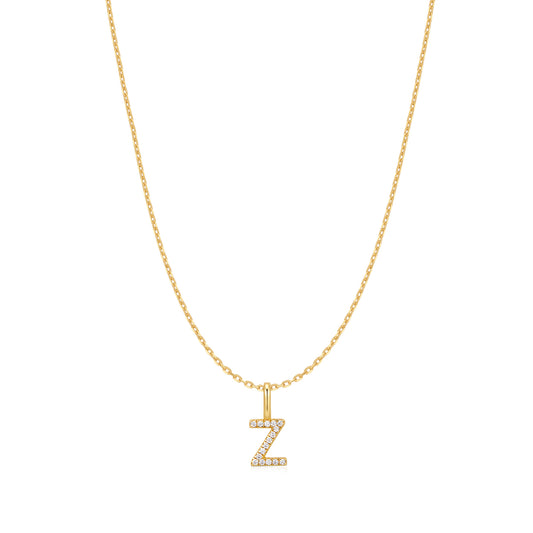 Gold Letter Z Initial Necklace