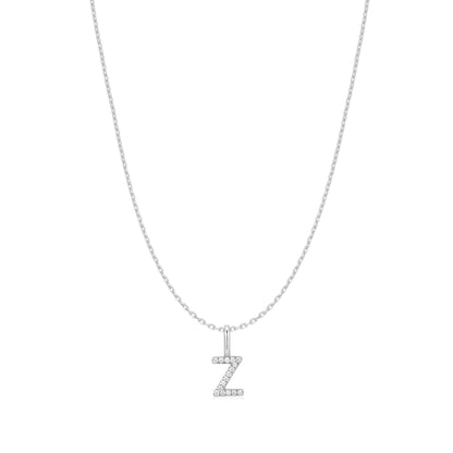 Silver Letter Z Initial Necklace