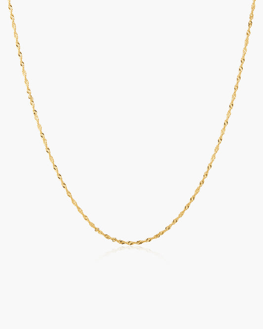 Gold Twisted Chain Necklace