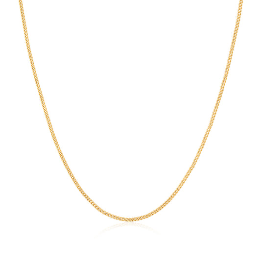 Gold Slim Curb Link Chain Necklace