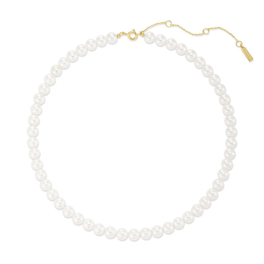Gold Classic Shell Pearl Beaded Necklace