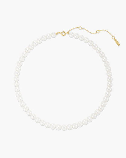 Gold Classic Shell Pearl Beaded Necklace