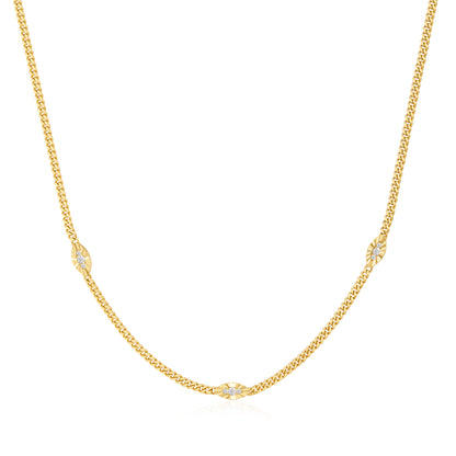 Gold Evil Eye Station Necklace