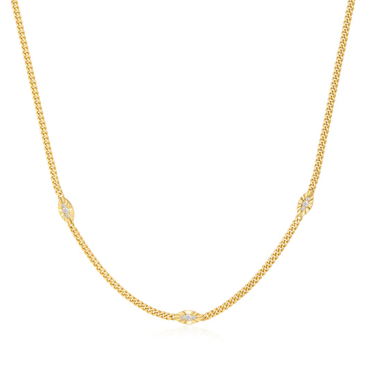 Gold Evil Eye Station Necklace