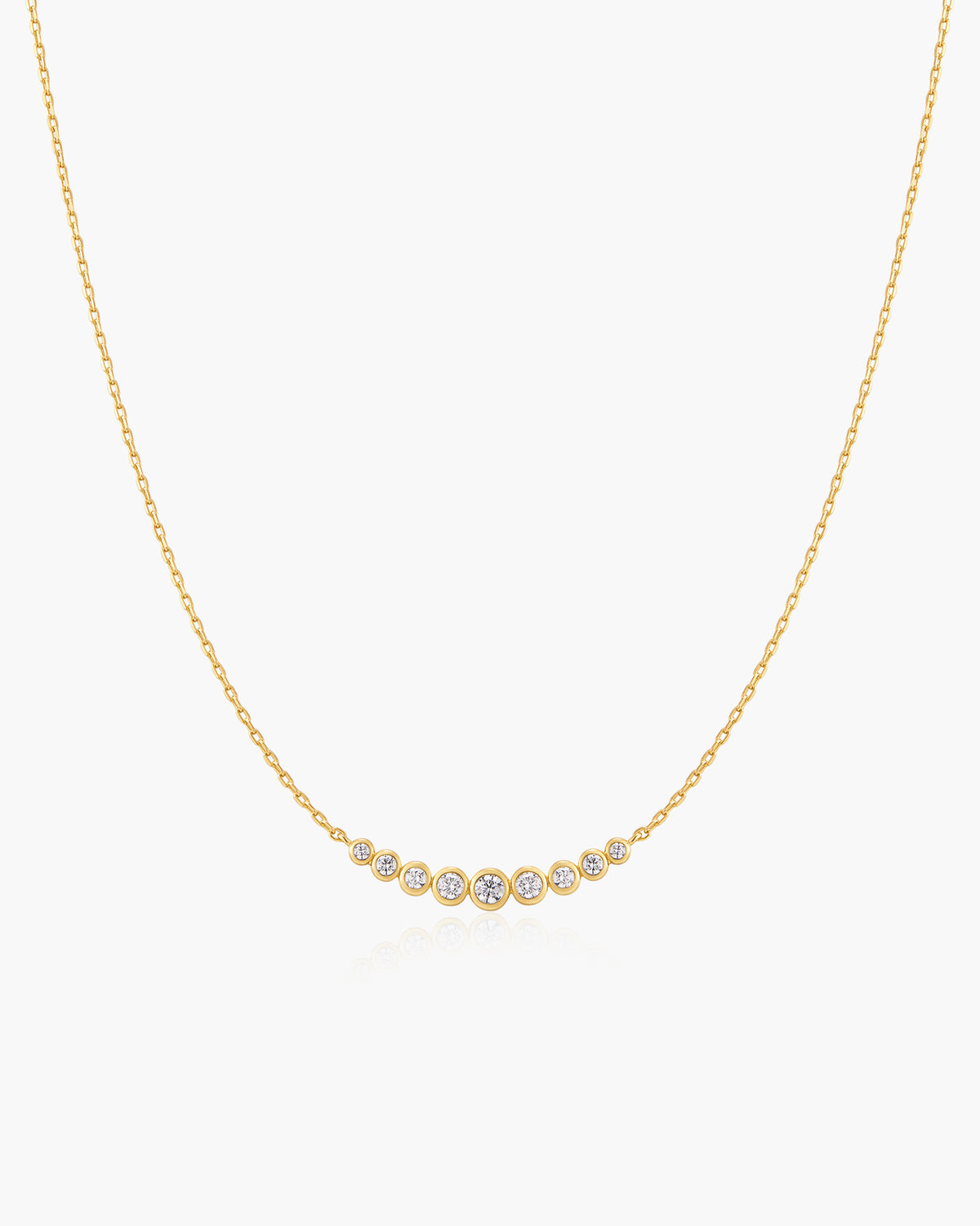 Gold Graduated Bezel-Set Necklace