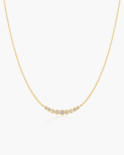 Gold Graduated Bezel-Set Necklace