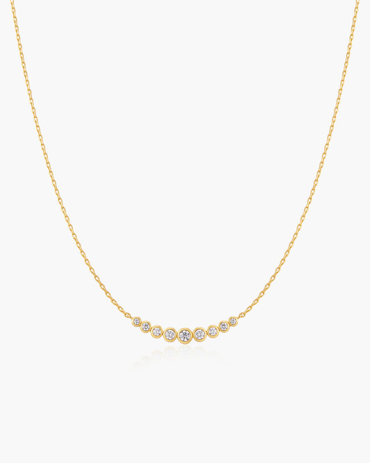 Gold Graduated Bezel-Set Necklace