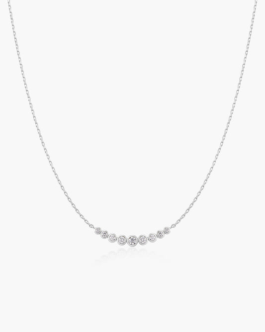 Silver Graduated Bezel-Set Necklace
