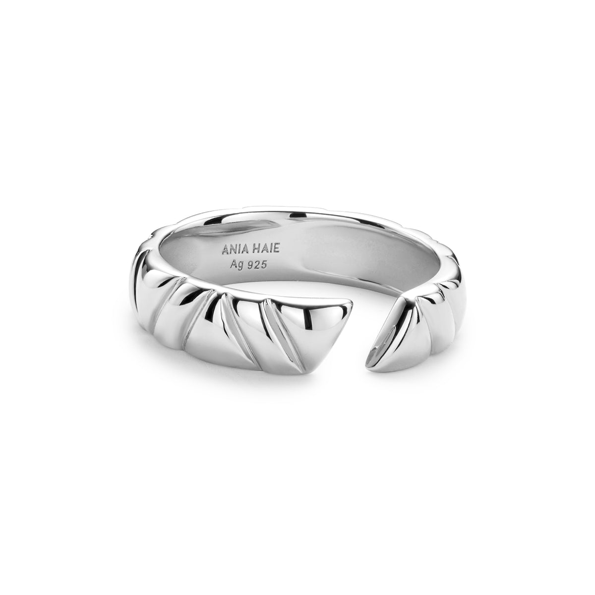 ania haie Silver Irregular Twill Adjustable Ring
