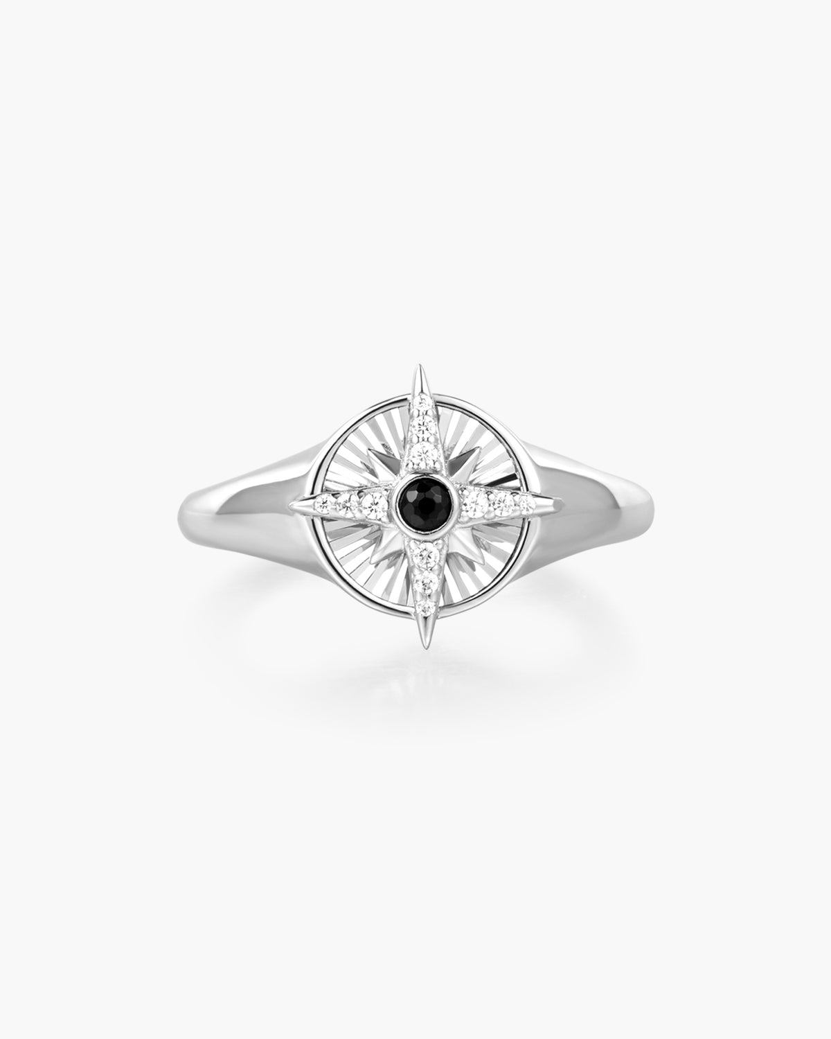 Silver Star Signet Ring