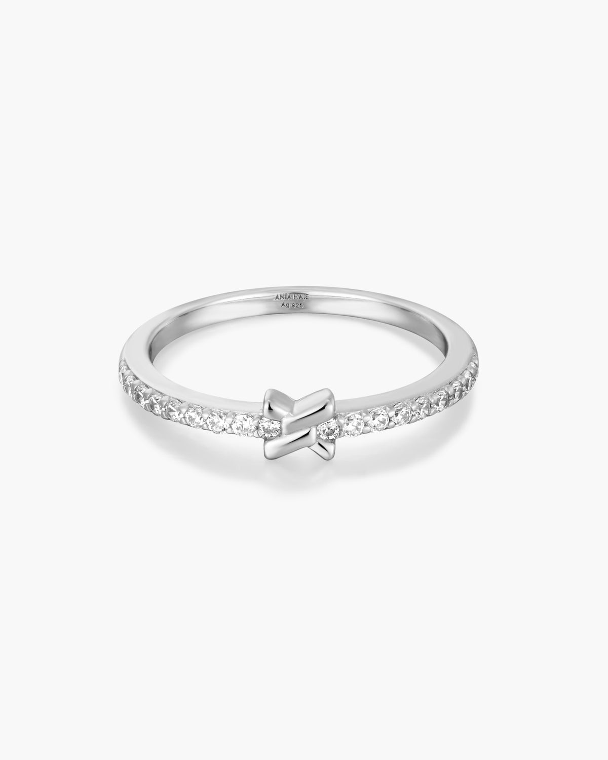 Silver Cross Cubic Zirconia Ring