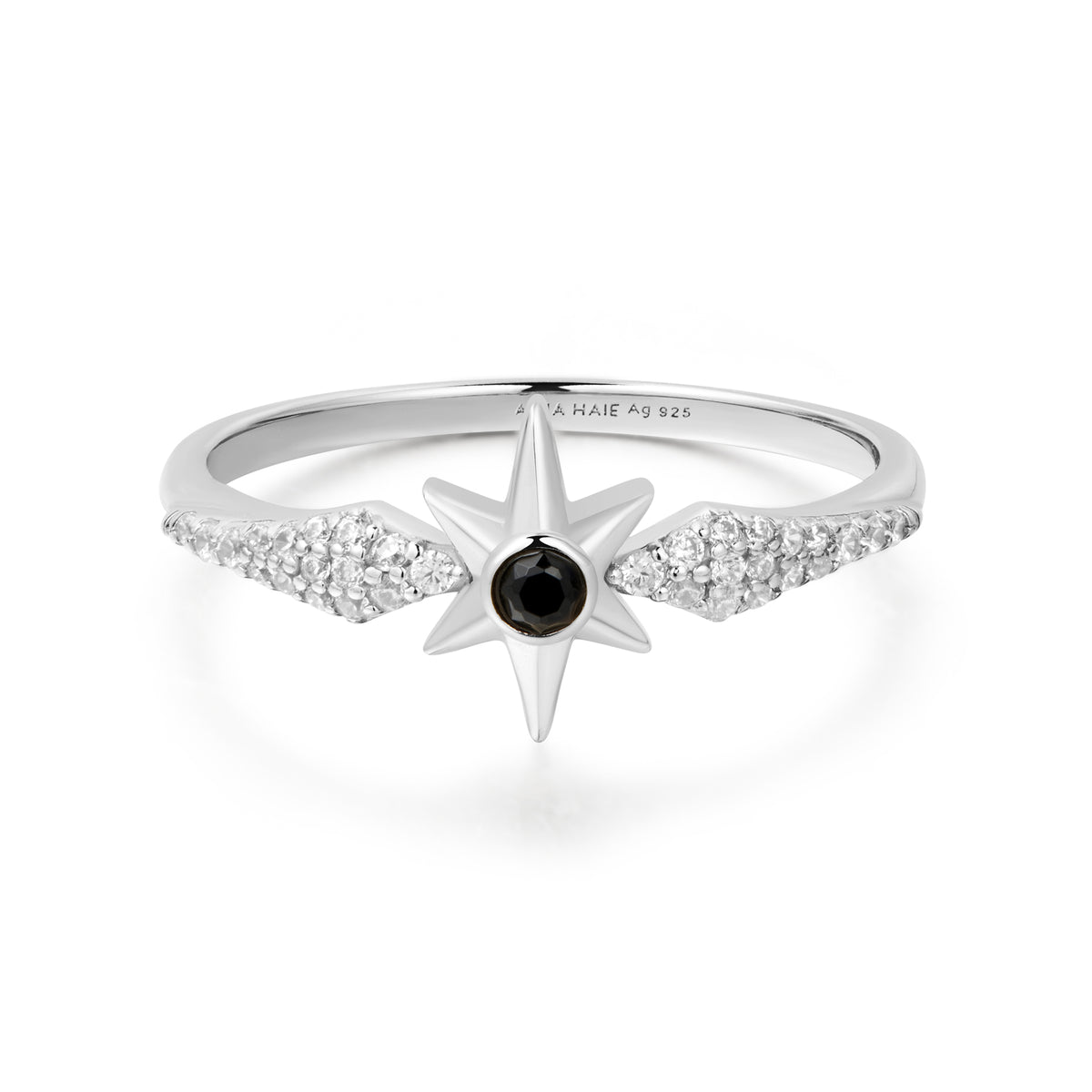ania haie Silver Black Onyx Star Ring
