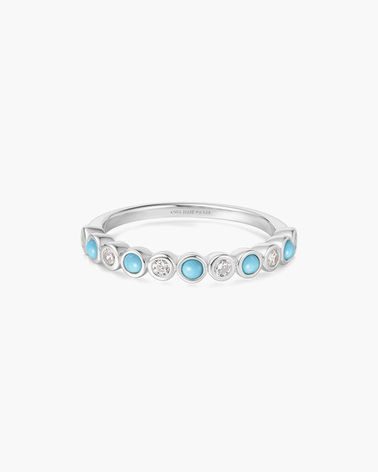 Silver Bezel Lab Created Turquoise Ring