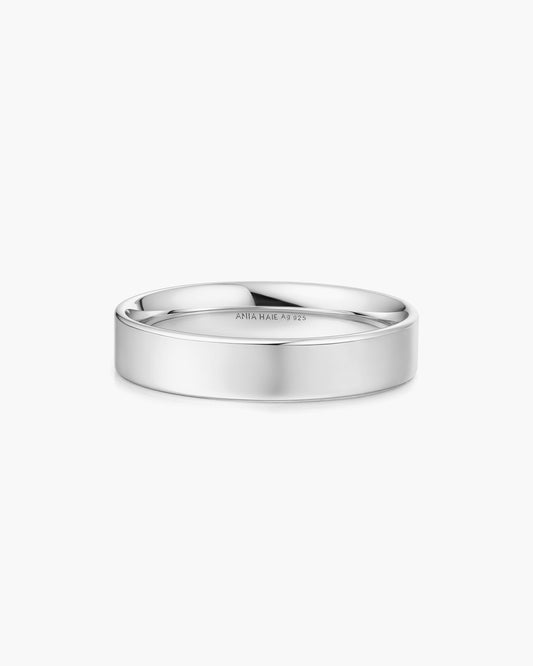 Silver 4mm Smooth Band