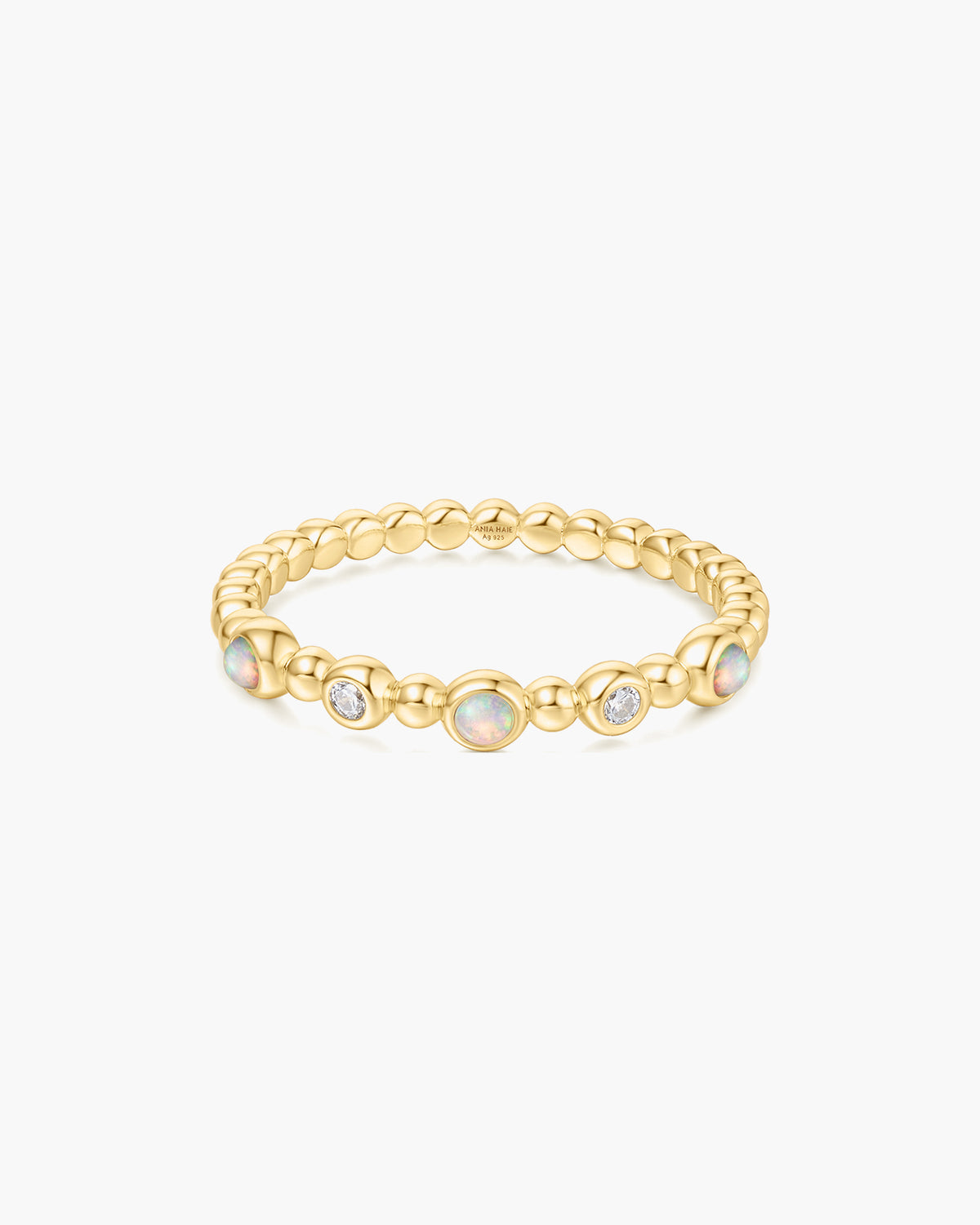 Gold Bezel Kyoto Opal Beaded Ring