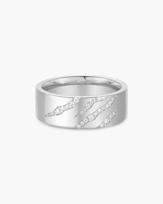Silver Tiger Stripe Band