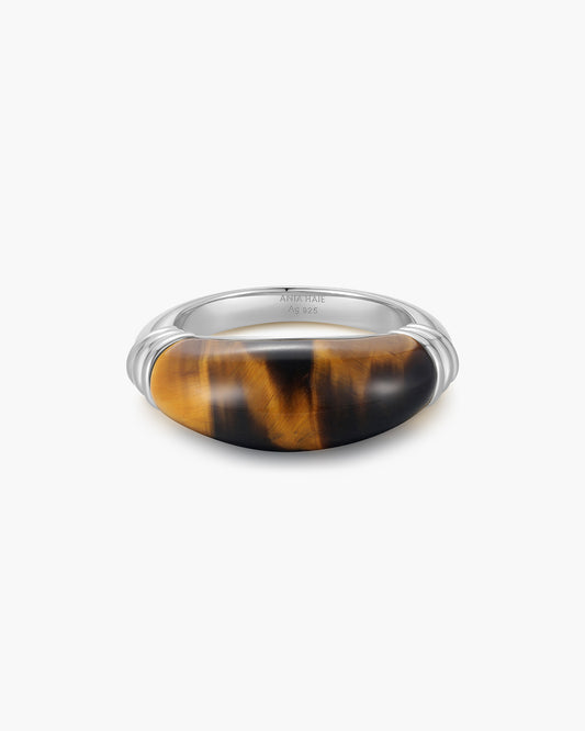 Silver Tiger Eye Statement Ring