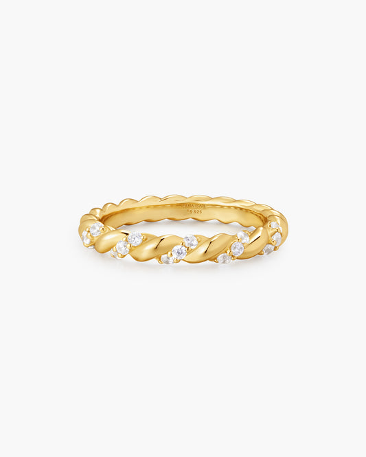 Gold Sparkle Twisted Ring
