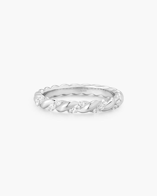 Silver Sparkle Twisted Ring