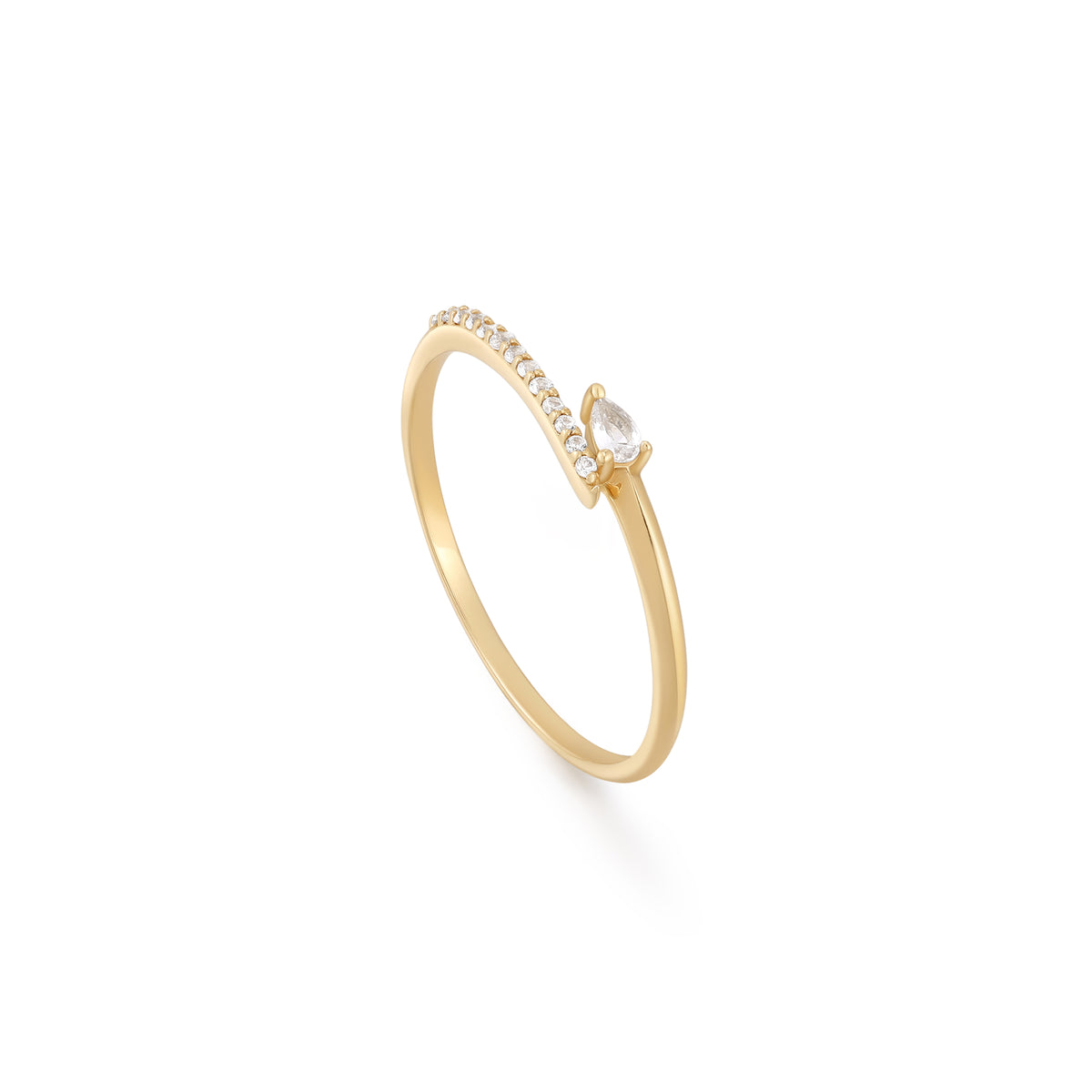 ania haie 14kt Gold White Sapphire Wrap Ring