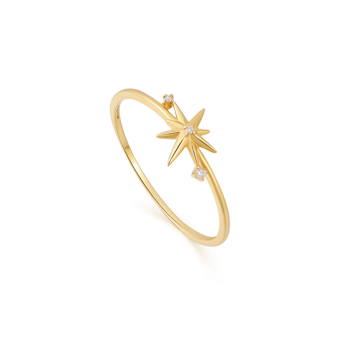 ﻿ania haie 14kt Gold Star Diamond Ring
