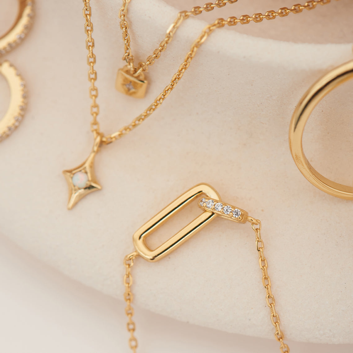 Gold Glam Interlock Necklaces