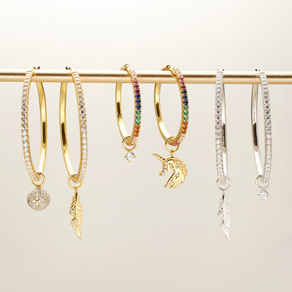 Silver Feather Earring Charm